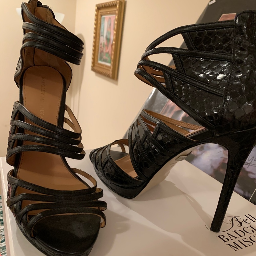 Black Strapped stilettos